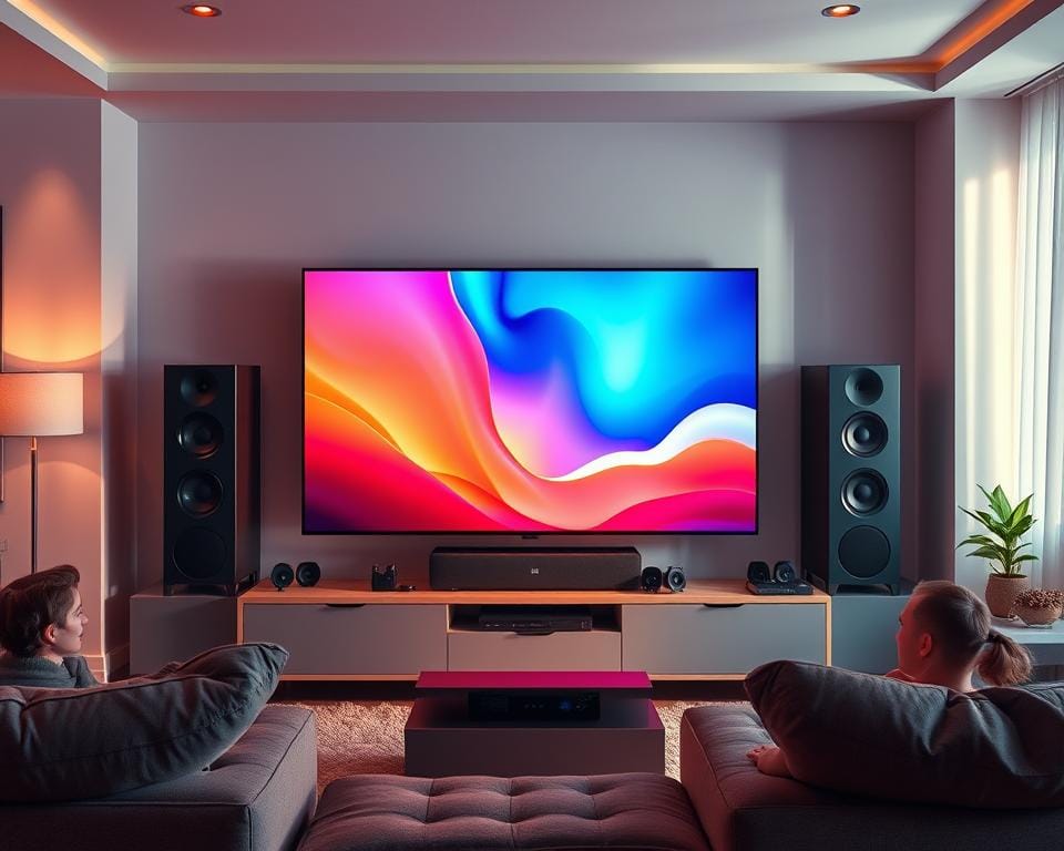 A high-quality streaming experience with vibrant, lifelike visuals and immersive surround sound. A modern living room setup with a large 4K television, sleek sound system, and ambient lighting, all working in harmony to create a captivating multimedia environment. The scene is bathed in a warm, natural glow, with soft shadows and highlights accentuating the technological prowess on display. The television screen depicts a crisp, detailed image, conveying the exceptional fidelity of the streaming content. The audio equipment, including speakers and a soundbar, are carefully positioned to envelop the viewer in a rich, multidimensional soundscape. An atmosphere of comfort, convenience, and technological sophistication pervades the scene. A high-quality streaming experience with vibrant, lifelike visuals and immersive surround sound. A modern living room setup with a large 4K television, sleek sound system, and ambient lighting, all working in harmony to create a captivating multimedia environment. The scene is bathed in a warm, natural glow, with soft shadows and highlights accentuating the technological prowess on display. The television screen depicts a crisp, detailed image, conveying the exceptional fidelity of the streaming content. The audio equipment, including speakers and a soundbar, are carefully positioned to envelop the viewer in a rich, multidimensional soundscape. An atmosphere of comfort, convenience, and technological sophistication pervades the scene.