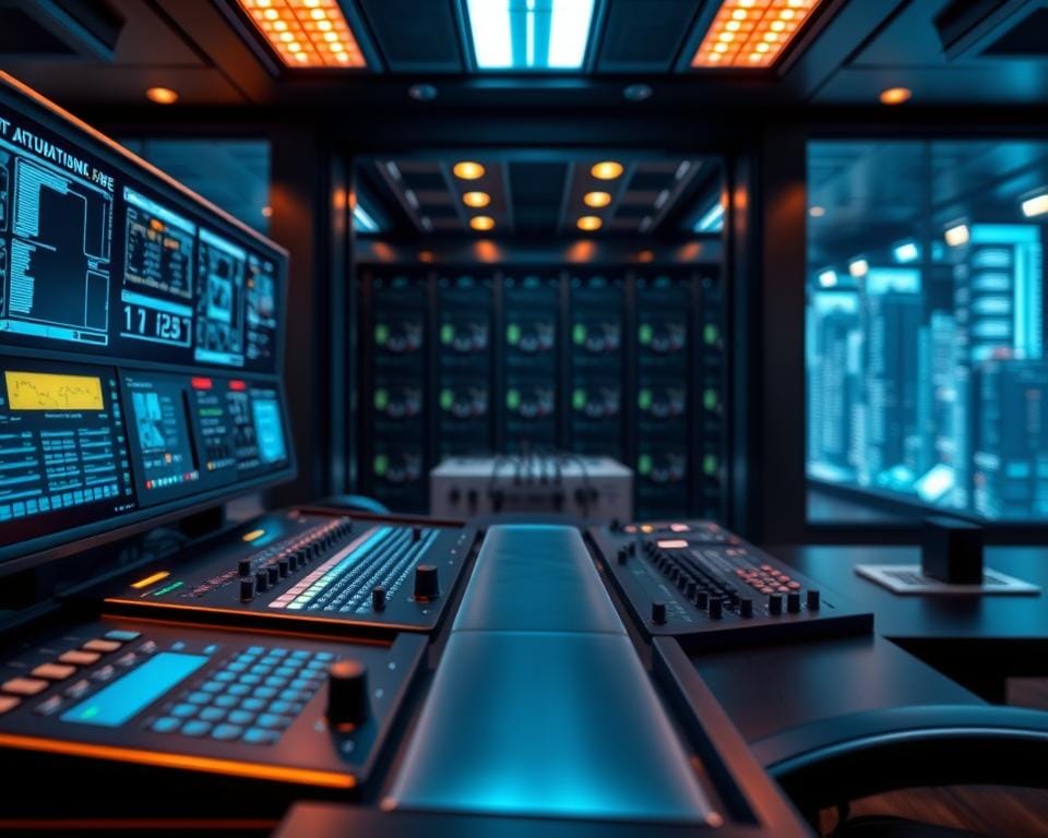 A high-tech control panel with sleek, minimalist design, illuminated by warm, directional lighting. The foreground features an array of digital displays, knobs, and touch interfaces, conveying a sense of advanced technology and precise control. The middle ground shows a clean, metallic chassis, while the background depicts a blurred cityscape or data center, hinting at the broader infrastructure powering the system. The composition emphasizes the technical specifications and requirements of a modern streaming service, captured with a sharp, technical aesthetic. A high-tech control panel with sleek, minimalist design, illuminated by warm, directional lighting. The foreground features an array of digital displays, knobs, and touch interfaces, conveying a sense of advanced technology and precise control. The middle ground shows a clean, metallic chassis, while the background depicts a blurred cityscape or data center, hinting at the broader infrastructure powering the system. The composition emphasizes the technical specifications and requirements of a modern streaming service, captured with a sharp, technical aesthetic.