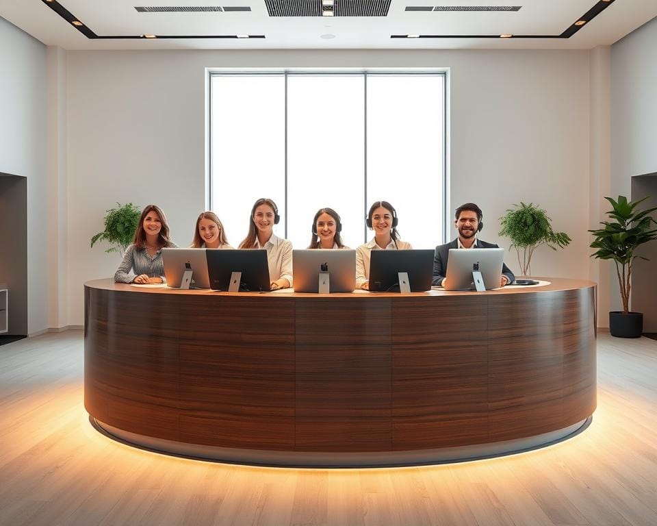 A modern, sleek office interior with a large, curved desk in the foreground. The desk is made of dark, polished wood and has a minimal, uncluttered design. Behind the desk, there is a large, floor-to-ceiling window that fills the space with natural light, casting a warm, inviting glow. A team of friendly, professional-looking customer service representatives are seated at the desk, wearing headsets and ready to assist customers. The background features a minimalist, neutral-toned decor with subtle accents of the brand's signature colors. The overall atmosphere conveys a sense of efficiency, accessibility, and a commitment to providing excellent customer support 24/7. A modern, sleek office interior with a large, curved desk in the foreground. The desk is made of dark, polished wood and has a minimal, uncluttered design. Behind the desk, there is a large, floor-to-ceiling window that fills the space with natural light, casting a warm, inviting glow. A team of friendly, professional-looking customer service representatives are seated at the desk, wearing headsets and ready to assist customers. The background features a minimalist, neutral-toned decor with subtle accents of the brand's signature colors. The overall atmosphere conveys a sense of efficiency, accessibility, and a commitment to providing excellent customer support 24/7.