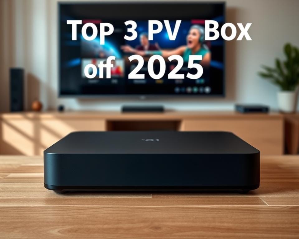 A sleek and modern IPTV box set against a warm, inviting living room environment. The device is showcased on a minimalist wooden media console, its smooth, matte black finish accentuated by soft, directional lighting. In the background, a large, high-definition television displays crisp, vibrant imagery, hinting at the box's advanced multimedia capabilities. The overall scene conveys a sense of technological sophistication and seamless home entertainment integration, capturing the essence of the "Top 3 IPTV Boxes of 2025." A sleek and modern IPTV box set against a warm, inviting living room environment. The device is showcased on a minimalist wooden media console, its smooth, matte black finish accentuated by soft, directional lighting. In the background, a large, high-definition television displays crisp, vibrant imagery, hinting at the box's advanced multimedia capabilities. The overall scene conveys a sense of technological sophistication and seamless home entertainment integration, capturing the essence of the "Top 3 IPTV Boxes of 2025."