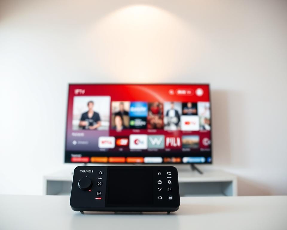 A sleek, intuitive interface with a minimalist design showcases a user-friendly experience for Dutch IPTV consumers. In the foreground, a simplified control panel displays essential features and settings, with clean typography and a seamless layout. The middle ground features a crisp, high-resolution display of popular IPTV channels, arranged in a visually appealing grid. The background showcases a subtle, calming gradient that complements the overall aesthetic, creating a sense of balance and ease of use. The lighting is soft and diffused, illuminating the interface without distracting the viewer. The camera angle is slightly elevated, providing a comfortable and accessible perspective for the user. The overall mood is one of efficiency, accessibility, and a dedication to the Dutch IPTV audience. A sleek, intuitive interface with a minimalist design showcases a user-friendly experience for Dutch IPTV consumers. In the foreground, a simplified control panel displays essential features and settings, with clean typography and a seamless layout. The middle ground features a crisp, high-resolution display of popular IPTV channels, arranged in a visually appealing grid. The background showcases a subtle, calming gradient that complements the overall aesthetic, creating a sense of balance and ease of use. The lighting is soft and diffused, illuminating the interface without distracting the viewer. The camera angle is slightly elevated, providing a comfortable and accessible perspective for the user. The overall mood is one of efficiency, accessibility, and a dedication to the Dutch IPTV audience.