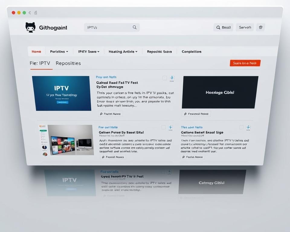 A top-down view of a modern, well-organized GitHub repository interface, with a clean and intuitive layout. The page features several popular IPTV-related repositories, each presented with a clear title, description, and visual thumbnails. The overall aesthetic is sleek and professional, with a subtle gradient background and carefully placed shadows to create depth and dimension. The lighting is soft and diffused, highlighting the key elements without harsh contrasts. The camera angle captures the repository interface at a slight downward tilt, conveying a sense of authority and attention to detail. The mood is one of accessibility and discovery, inviting the viewer to explore the wealth of IPTV resources available within these curated GitHub repositories. A top-down view of a modern, well-organized GitHub repository interface, with a clean and intuitive layout. The page features several popular IPTV-related repositories, each presented with a clear title, description, and visual thumbnails. The overall aesthetic is sleek and professional, with a subtle gradient background and carefully placed shadows to create depth and dimension. The lighting is soft and diffused, highlighting the key elements without harsh contrasts. The camera angle captures the repository interface at a slight downward tilt, conveying a sense of authority and attention to detail. The mood is one of accessibility and discovery, inviting the viewer to explore the wealth of IPTV resources available within these curated GitHub repositories.