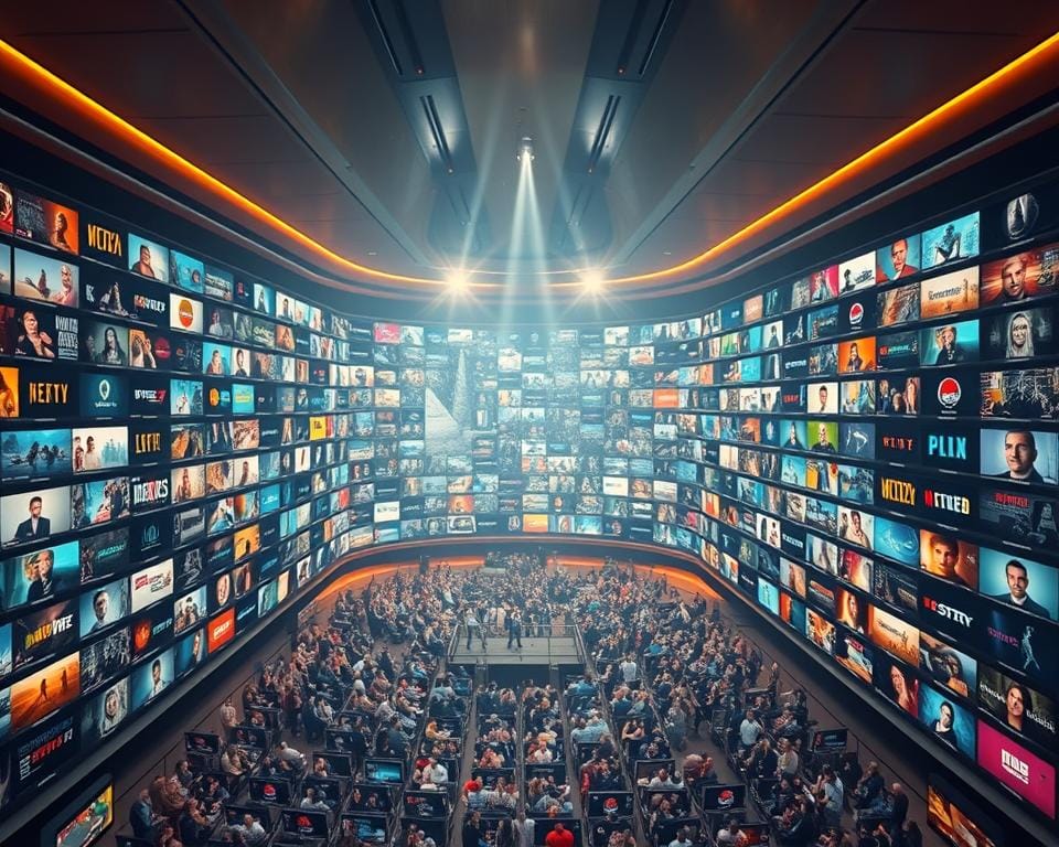 A vast, sprawling entertainment hub stretches before the viewer, a kaleidoscopic display of channel icons and vivid content thumbnails. Sleek, modern design elements frame the abundance, creating a sense of order amidst the visual feast. Warm, softly diffused lighting bathes the scene, highlighting the diverse array of programming - from captivating movies and TV shows to thrilling live sports and educational documentaries. The composition conveys a sense of exploration, inviting the viewer to dive into the unparalleled breadth of entertainment options available. Subtle shadows and strategic focal points guide the eye, creating depth and dimensionality within the digital landscape. A vast, sprawling entertainment hub stretches before the viewer, a kaleidoscopic display of channel icons and vivid content thumbnails. Sleek, modern design elements frame the abundance, creating a sense of order amidst the visual feast. Warm, softly diffused lighting bathes the scene, highlighting the diverse array of programming - from captivating movies and TV shows to thrilling live sports and educational documentaries. The composition conveys a sense of exploration, inviting the viewer to dive into the unparalleled breadth of entertainment options available. Subtle shadows and strategic focal points guide the eye, creating depth and dimensionality within the digital landscape.